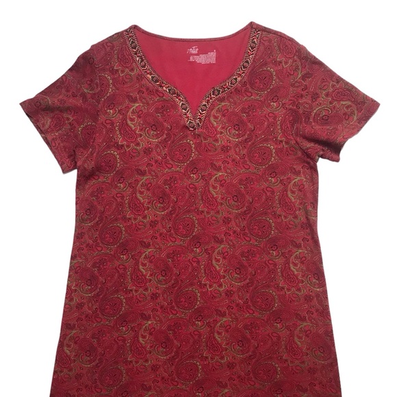 Beaded Paisley Boho Maxi Dress Size S Bohemian Long Patio Casuals by Cabernet - Picture 3 of 16